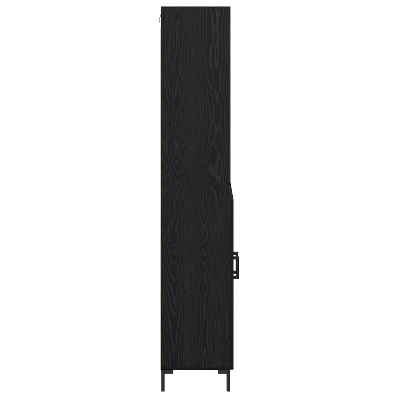 Highboard Czarny Dąb 69,5 x 34 x 180 cm Materiał drewnopochodny