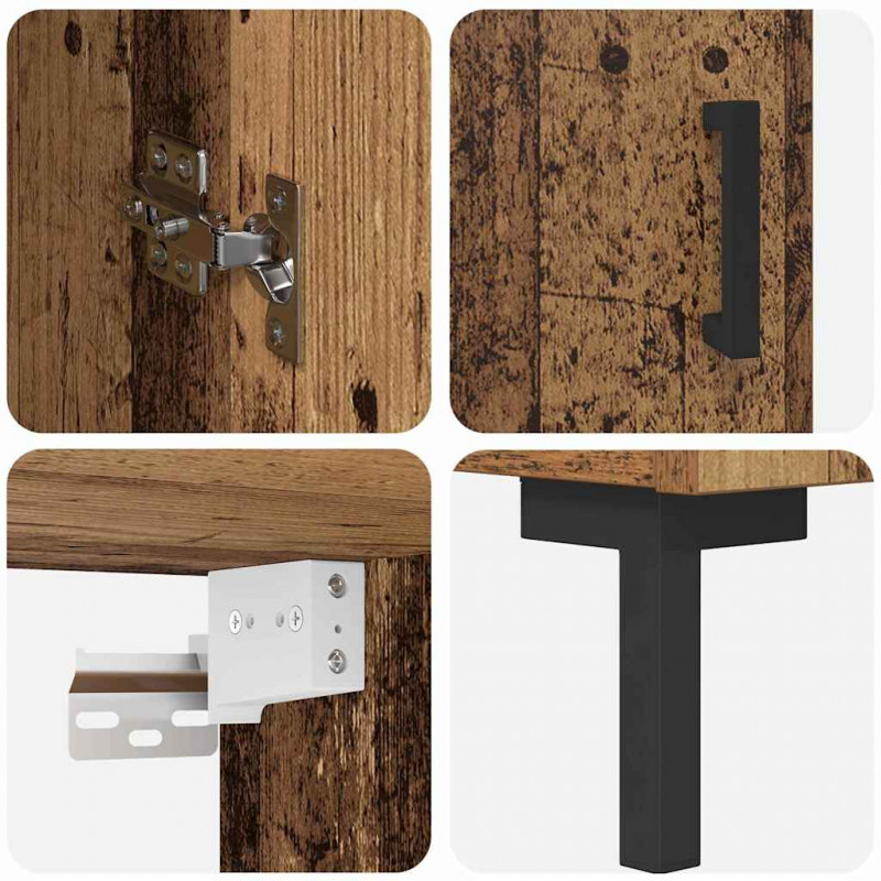 Highboard 2 pcs Stare drewno Materiał drewnopochodny