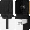 Highboard Czarny Dąb 69,5 x 34 x 180 cm Materiał drewnopochodny