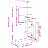 Highboard Czarny Dąb 69,5 x 34 x 180 cm Materiał drewnopochodny