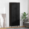 Highboard Czarny Dąb 69,5 x 34 x 180 cm Materiał drewnopochodny