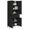 Highboard Czarny Dąb 69,5 x 34 x 180 cm Materiał drewnopochodny