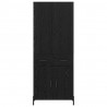 Highboard Czarny Dąb 69,5 x 34 x 180 cm Materiał drewnopochodny