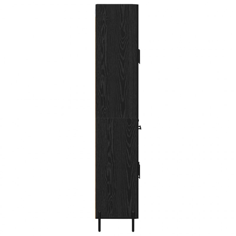 Highboard Czarny Dąb 69,5 x 34 x 180 cm Materiał drewnopochodny