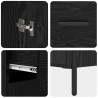 Highboard Czarny Dąb 69,5 x 34 x 180 cm Materiał drewnopochodny