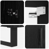 Highboard 2 pcs Czarny Dąb Drewno inżynieryjne i szkło