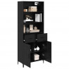 Highboard Czarny Dąb 69,5 x 34 x 180 cm Materiał drewnopochodny