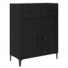 Highboard Czarny Dąb 69,5 x 34 x 180 cm Materiał drewnopochodny