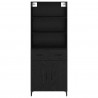 Highboard Czarny Dąb 69,5 x 34 x 180 cm Materiał drewnopochodny