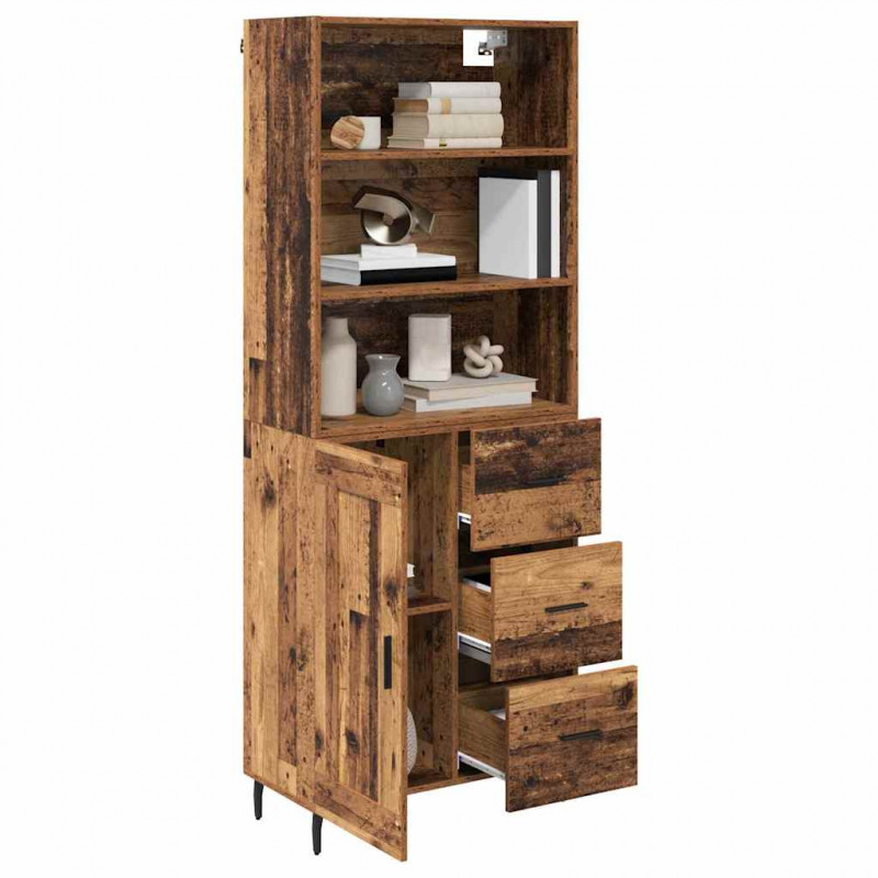 Highboard z szufladą Stare drewno 69,5 x 34 x 180 cm