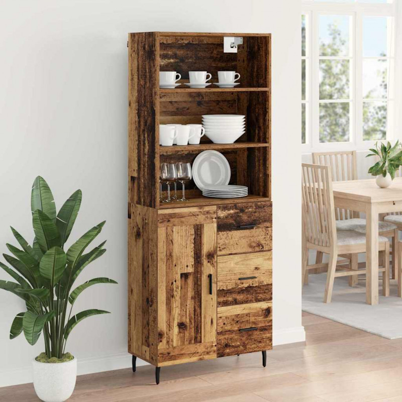 Highboard z szufladą Stare drewno 69,5 x 34 x 180 cm