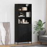 Highboard Czarny dąb 69,5 x 34 x 180 cm Materiał drewnopochodny