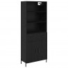 Highboard Czarny dąb 69,5 x 34 x 180 cm Materiał drewnopochodny