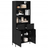 Highboard Czarny dąb 69,5 x 34 x 180 cm Materiał drewnopochodny