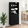 Highboard Czarny dąb 69,5 x 34 x 180 cm Materiał drewnopochodny