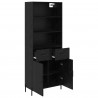 Highboard Czarny dąb 69,5 x 34 x 180 cm Materiał drewnopochodny