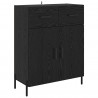 Highboard Czarny dąb 69,5 x 34 x 180 cm Materiał drewnopochodny