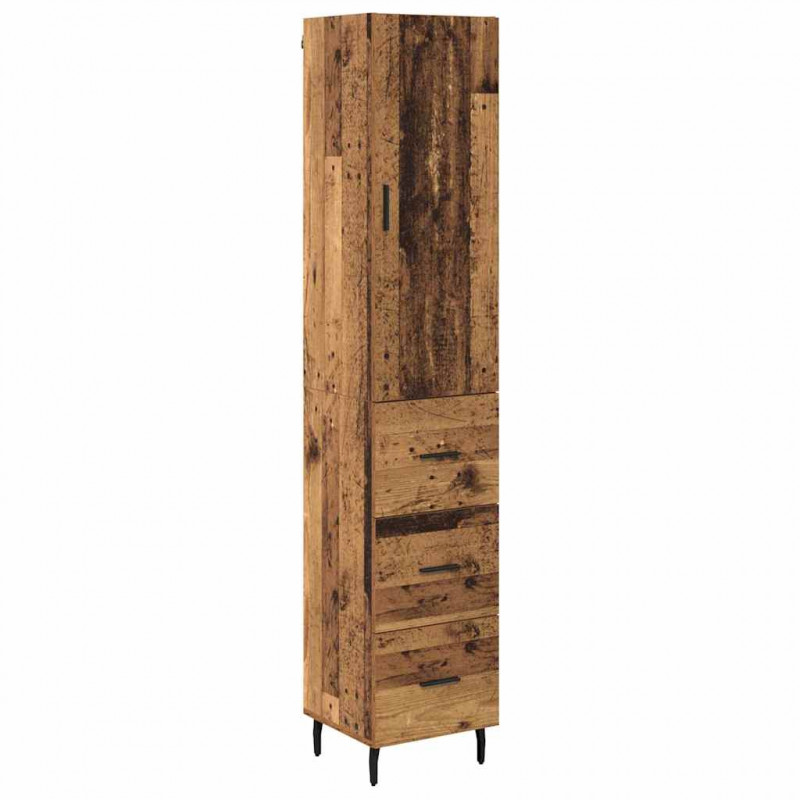 Highboard z szufladą Stare drewno 34,5 x 34 x 180 cm