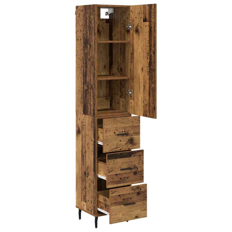 Highboard z szufladą Stare drewno 34,5 x 34 x 180 cm