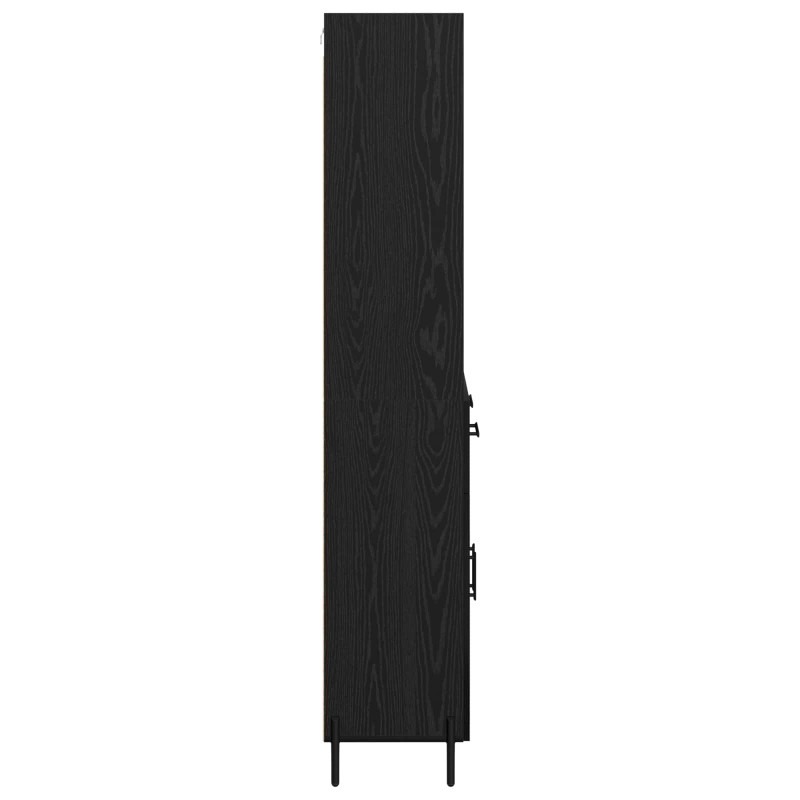 Highboard Czarny dąb 69,5 x 34 x 180 cm Materiał drewnopochodny