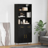 Highboard Czarny Dąb 69,5 x 34 x 180 cm Materiał drewnopochodny