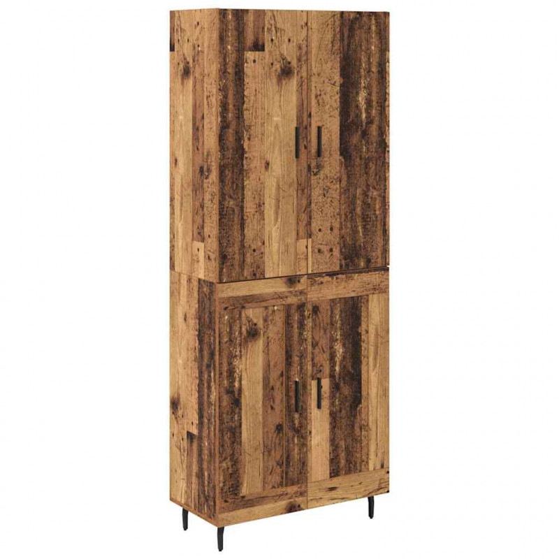 Highboard 2 pcs Stare drewno Drewno inżynieryjne i szkło