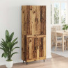Highboard 2 pcs Stare drewno Drewno inżynieryjne i szkło