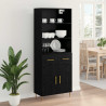 Highboard Czarny Dąb 69,5 x 34 x 180 cm Materiał drewnopochodny