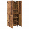 Highboard 2 pcs Stare drewno Drewno inżynieryjne i szkło