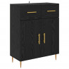 Highboard Czarny Dąb 69,5 x 34 x 180 cm Materiał drewnopochodny