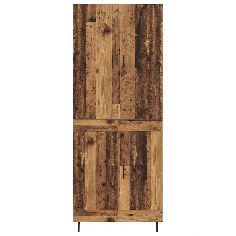 Highboard 2 pcs Stare drewno Drewno inżynieryjne i szkło