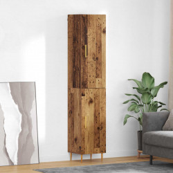 Highboard 2 pcs Stare drewno Materiał drewnopochodny