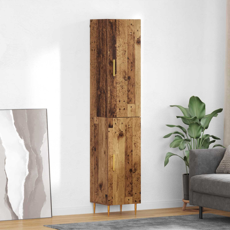 Highboard 2 pcs Stare drewno Materiał drewnopochodny