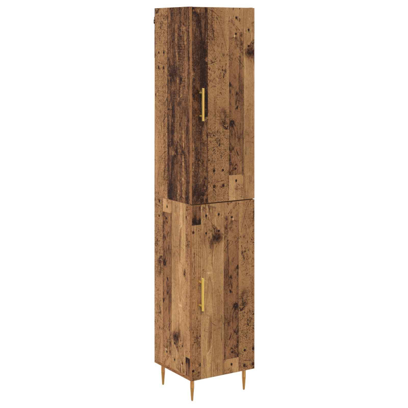 Highboard 2 pcs Stare drewno Materiał drewnopochodny