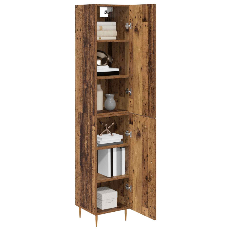 Highboard 2 pcs Stare drewno Materiał drewnopochodny