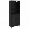 Highboard Czarny Dąb 69,5 x 34 x 180 cm Materiał drewnopochodny