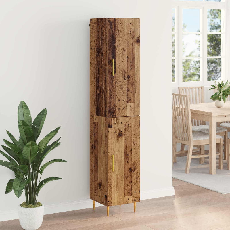 Highboard 2 pcs Stare drewno Materiał drewnopochodny