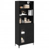Highboard Czarny Dąb 69,5 x 34 x 180 cm Materiał drewnopochodny