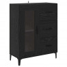 Highboard Czarny Dąb 69,5 x 34 x 180 cm Materiał drewnopochodny