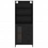Highboard Czarny Dąb 69,5 x 34 x 180 cm Materiał drewnopochodny