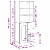 Highboard Czarny Dąb 69,5 x 34 x 180 cm Materiał drewnopochodny