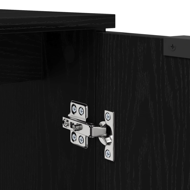 Zestaw mebli łazienkowych z szufladą Z lustrem 3 pcs Czarny Dąb