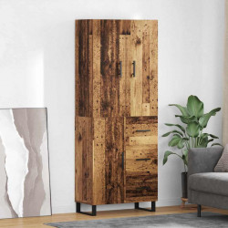 Highboard z szufladą 2 pcs Stare drewno 69,5 x 34 x 180 cm