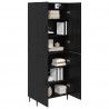 Highboard 2 pcs Czarny dąb Drewno inżynieryjne i szkło
