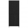 Highboard 2 pcs Czarny dąb Drewno inżynieryjne i szkło