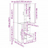 Highboard z szufladą 2 pcs Stare drewno 69,5 x 34 x 180 cm