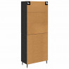 Highboard 2 pcs Czarny dąb Drewno inżynieryjne i szkło