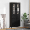 Highboard Czarny Dąb 69,5 x 34 x 180 cm Materiał drewnopochodny