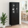 Highboard Czarny Dąb 69,5 x 34 x 180 cm Materiał drewnopochodny