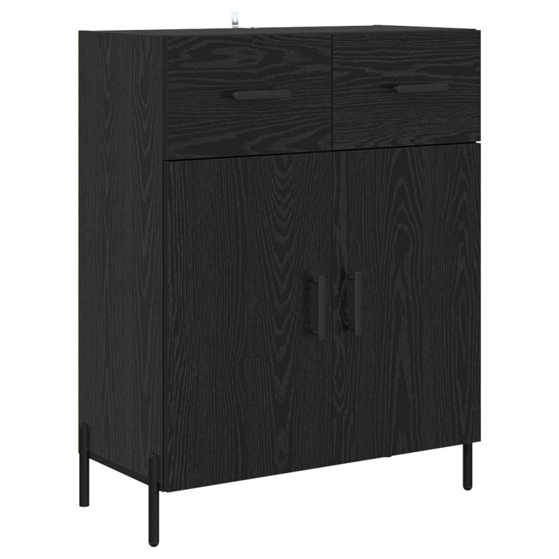 Highboard Czarny Dąb 69,5 x 34 x 180 cm Materiał drewnopochodny